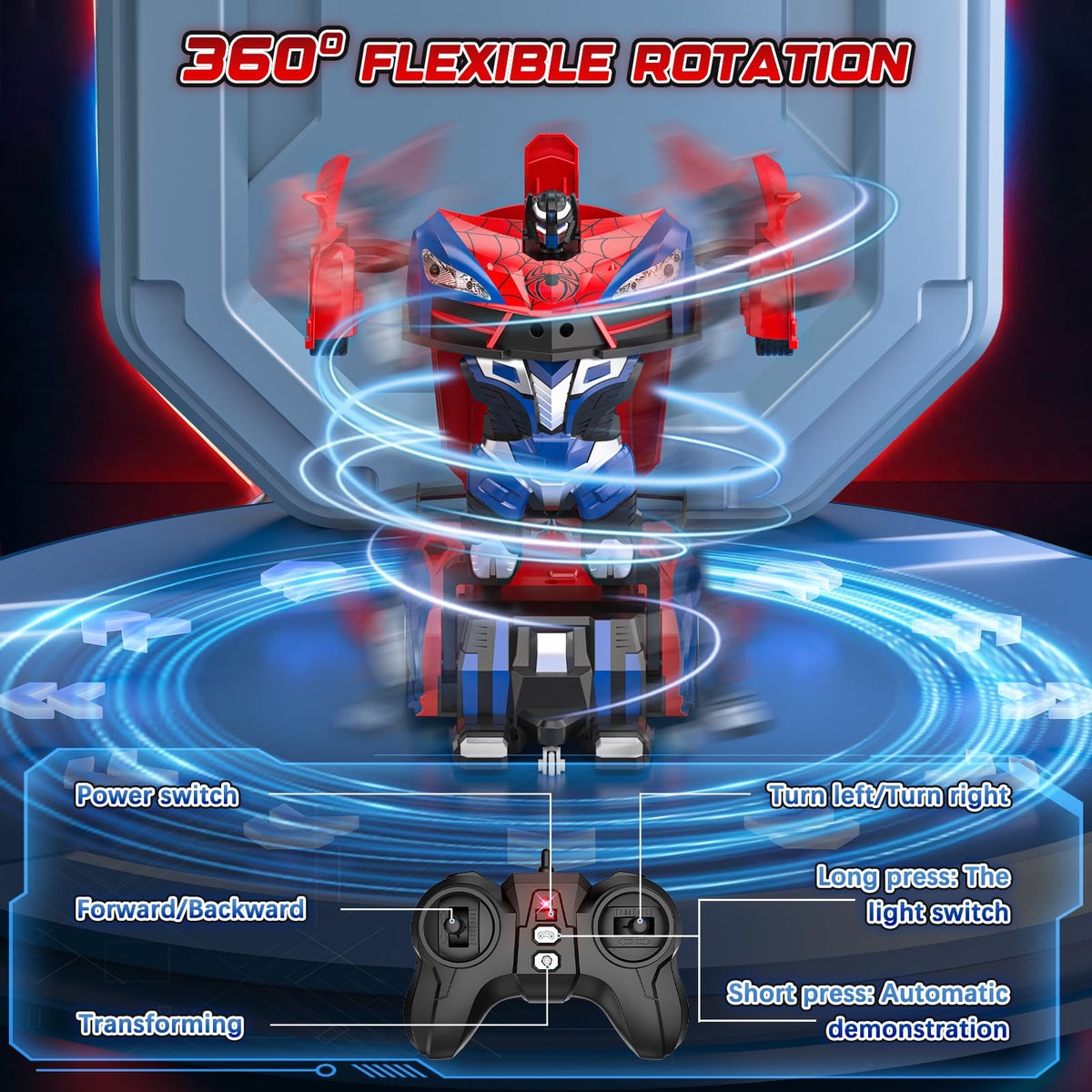 Remote-controlled Spider-transforming Toy Rechargeable Racing Car Model